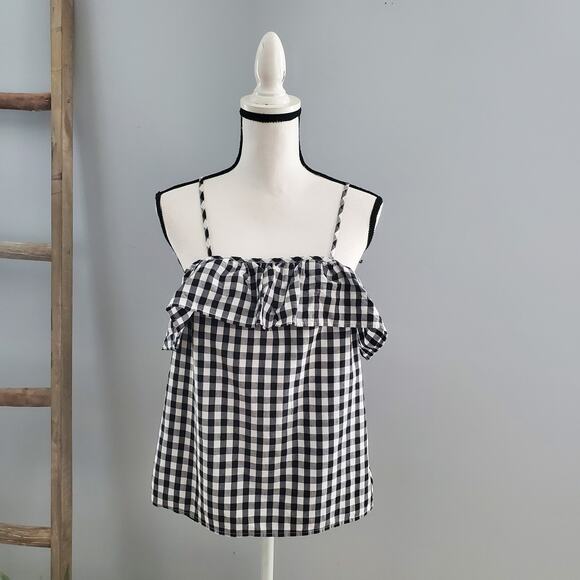 a new day Tops - A New Day Checkered Flounce Spaghetti Strapped Top Size S